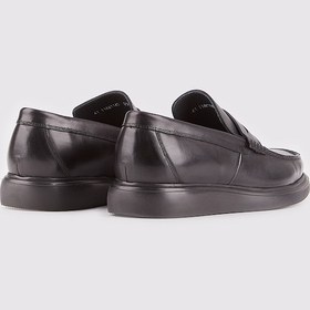 Resim Hakiki Deri Siyah Kemerli Erkek Günlük Ayakkabı-Siyah 