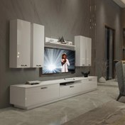 Resim Decoraktiv Trendstyle 8D Mdf Tv Ünitesi Tv Sehpası - Parlak Beyaz 