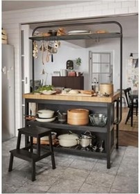 Resim Ikea Bekvam Basamaklı Mutfak Tabure Merdiven Siyah Mutfak Gereçleri 
