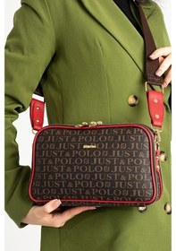Resim Just Polo Kadın Günlük Kullanıma Uygun Uzun Ayarlanabilir Askılı El Ve Omuz Çantası Shoulder Bag Kahve Kırmızı 