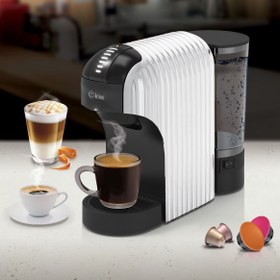 Resim Kiwi Kcm-7597 Multikapsül Kahve Makinesi Beyaz Nespresso / Tchibo / Toz Kahve ile Uyumlu 