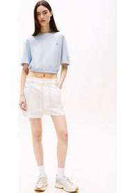 Resim Ommy Jeans Kadın Yale Blue Pamuk Keten Şort Çok Renkli 