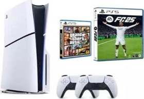 Resim Playstation 5 Slim Cd + 2. DualSense Ps5 Kol + Fifa Fc 25 + GTA 5 