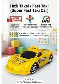 Resim Uzaktan Kumandalı 4 Fonksiyonlu Oyuncak Ticari Araba - Taxi Sb 2040 Sarı 