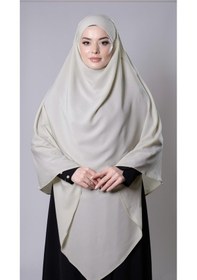 Resim Hürrem Bone Ekru Pratik Hazır Geçmeli Tesettür Eşarp Medine İpeği Bağcıklı Sufle Hijab 2301 27 