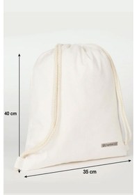 Resim Hapshoe Look Krem 35x40 Cm Unisex Ham Bez Büzgülü Ayakkabı Terlik Çantası Natural 
