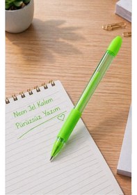Resim Neon Jel Kalem 1.0mm 1 Adet Pensan Neon Gel Tükenmez Kalem Neon Pilot Kalem Canlı Neon Renk Akıcı Yazım Okul Ofis Yeşil 