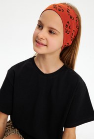 Resim Babygiz Kız Pamuklu Penye, Kaymaz, Terletmez, Ultra Hafif, Esnek Panda Desenli Saç Bandı Bandana 