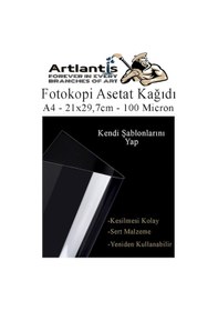 Resim Asetat Kağıdı Pvc A4 100 Adet 100 Micron Fotokopi Asetatı Şeffaf A4 Kağıdı 21x29,7 Projektör Tepegöz Çok Renkli 