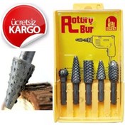 Resim 5 Parça Döner Törpü İnce Dişli Ahşap Oyma Hobi Seti Matkap İçin 