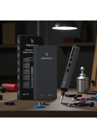 Resim Alpsmart AS176 Hassas Şarjlı 76 Parça Tornavida Vidalama ve Delme Seti 