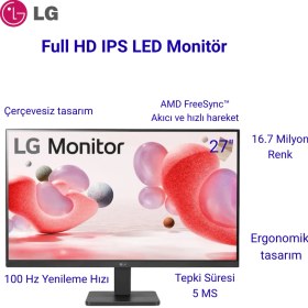 Resim Lg 27MR400-B 27" 5 Ms 100 Hz Freesync Full Hd IPS LED Monitör 