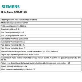 Resim Siemens LC65FCJ70T Gri Duvar Tipi Davlumbaz 