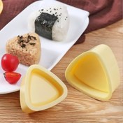 Resim 1/2 adet Kullanımı Kolay DIY Sushi ve Pirinç Topu Yapım Kiti - Sarı Üçgen Pirinç Topu Pres Makinesi, Evde Yapılan Sushi İçin Mükemmel - Bento Kutusu İçin Büyük ve Küçük Pirinç Topu Yapıcıları - Mutfak Aleti 
