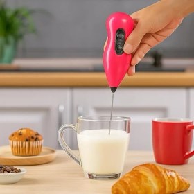Resim Pilli Kahve Köpürtücü - Mini Süt Köpük Yapıcı El Mikseri, Sessiz Çalışan, Taşınabilir Karıştırıcı, Latte, Cappuccino ve Sıcak Içecekler Için (Renk Stok Durumuna Göre Gönderilir) 