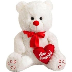 Resim Peluş Kalpli Ayı 55 Cm Renkli 
