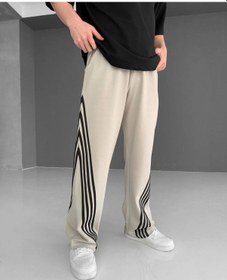 Resim İki İplik Kumaş Şeritli Alt Esofman - Gri Siyah 