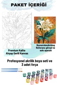 Resim Su'lepas Sayılarla Boyama Seti Numaralı Tuval Fırça Boya 40x50 Cm - TEK LİLYUM 