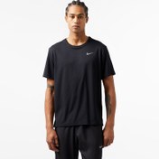 Resim Nike Dri-Fit Miler Erkek Siyah Koşu T-Shirt 