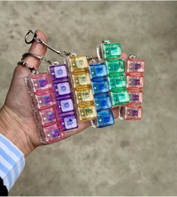 Resim fatwell Işıklı Klavye-Stres Giderici Anahtarlık-ŞEFFAF/MAVİ 