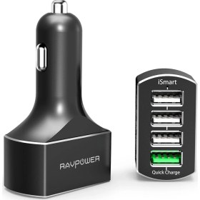 Resim RAVPower RP-VC003 54W 4 Port QC 3.0 Hızlı Araç Şarjı Siyah 