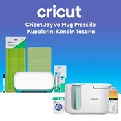 Resim Cricut Joy Kesme Makinesi ve Kupa Presi ile Kupalarını Kendin Tasarla Paketi (Makine + Kupa Presi + Transfer Kağıdı + Isıya Dayanı 