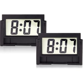 Resim Skyeyyt Küçük Dijital Araba Gösterge Tablosu Saati Pil Işletilen Otomotiv, Motosiklet ve Kamyon Için Büyük Şeref LCD Zaman Ekranı (Yurt Dışından) 