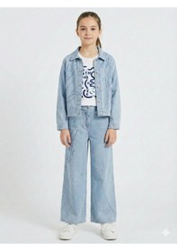 Resim Xo Kids Kız Çocuk 3lü Alt Üst Kombin Takmı 8-14 Yaş Set0498 Mavi 