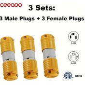Resim Chuangyinshop Ceeaoo Amerikan Tipi Sarı 3 Set 15a 125v Soket Ve Fiş Seti Etl Sertifikalı 