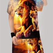 Resim Erkek Çocuklar İçin 3D Aslan Baskılı Günlük Kıyafet - Canlı Kısa Kollu Tişört & Şort Takımı, Polyester, Makinede Yıkanabilir, Yaz İçin Mükemmel, Oynak Gençler Kıyafeti|Günlük Süv 