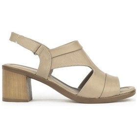 Resim Ziya, Kadın Hakiki Deri Topuklu Sandalet 1411020z2211 Bej 1411020z2211 340 Bej 