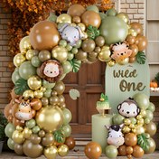 Resim 127 Parça Avokado Yeşili Balon Garland Seti, Vahşi Safari Temalı Doğum Günü Dekorasyonu, Jungle Hayvan Folyo Balonları, Yaz Partisi Süslemeleri, Bebek Duşu ve Ev Partileri İçin Dekorasyon Malzemeleri 