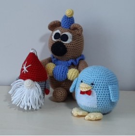 Resim nildamigurumi Amigurumi Örgü Oyuncak Ayı Noel Baba Penguen 