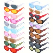 Resim 20'li Set Erkek ve Kadınlar İçin Aynı Stil Y2K Çok Renkli Oval Küçük Çerçeve Moda Gözlükler, Festivaller, Partiler, Günlük Gezinti, Eğlenceli Fotoğraf Çekimi Aksesuarları, Müzik Festivali Klüp Aktiviteler için Şık Gözlükler 