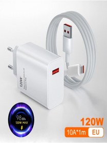 Resim IDE 120W USB ŞARJ Hızlı Şarj Kablosu ve Şarj Adaptörü Turbo Şarj 