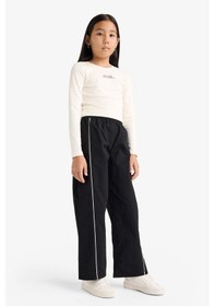 Resim Defacto Kız Çocuk Wide Leg Esnek Bantlı Paça Paraşüt Pantolon E6186a825aubk27 Siyah 
