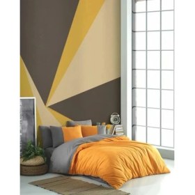 Resim Beruflic Hobby Kingsize Poplin Nevresim Diamond Turuncu Antrasit 