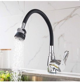 Resim Pembe Karınca 2 Fonksiyonlu Esnek Kıvrılabilir Silikon Kaplamalı Musluk Başlığı Siyah 