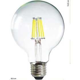 Resim Heka G95 Filament Edison Tip Rustik LED Ampul 6 Watt E27 Beyaz Işık Güç Tüketimi 10 W 