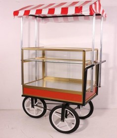 Resim Tenteli Simit Arabası Ve Tezgahı (Model Unkapanı) 