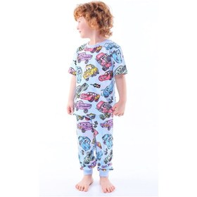 Resim Zuzunga Skye Paw Patrol Desenli Kız Çocuk Pijama Takımı Mavi 