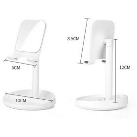 Resim Vendas Oynar Başlıklı Aynalı Masa Üstü Tablet Stant Beyaz 