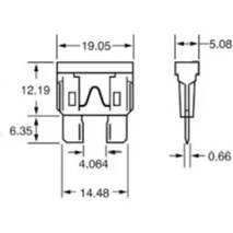 Resim YLZ BIÇAK SİGORTA 20 A (19*19 MM) 