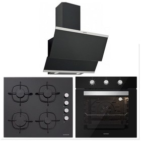 Resim Silverline BO6503B01 - CS5335B01 - 3420 Classy 60 Siyah Cam Ankastre Set 