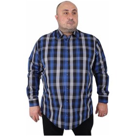 Resim Moc Grande Mocgrande Büyük Beden Erkek Gömlek Viento 23369 SAKS Saks Mavi 