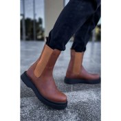 Resim Shoecide SHO223 Lastikli Yüksek Taban Cst Alaska Erkek Chelsea Bot Taba 