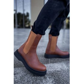Resim Shoecide SHO223 Lastikli Yüksek Taban Cst Alaska Erkek Chelsea Bot Taba 