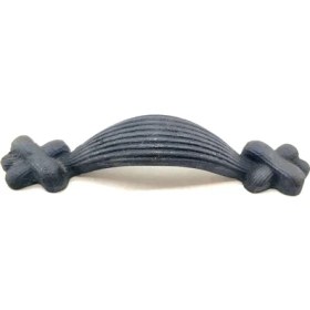 Resim TE Dükkan Buğz Antika Tarz Dekoratif Pirinç Örgü Mobilya Kulbu - 22X120 Mm, Oksit 