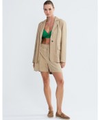 Resim Valmenti Kadın Bej Hakiki Deri Ceket 846 V1001 Byn Dr Ceket Y23 