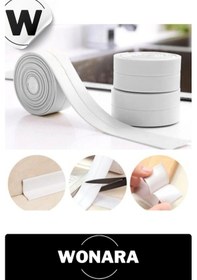 Resim Premium Su Geçirmez Önleyici Yalıtım Küf Mutfak Banyo Lavabo Gri Kenar Şerit Bant 3.2m 5 Adet 